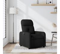 mtlskopl Poltrona relax nera con funzione sdraiata manuale, 66 x 89 x 96 cm, rivestimento in tessuto 100% poliestere, salvaspazio, ergonomica, per soggiorno, camera da letto e angolo lettura