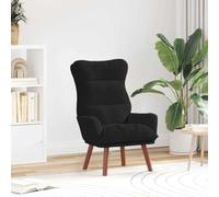 mtlskopl Poltrona relax nera in velluto, 69 x 74 x 93 cm, gambe in legno massiccio, ergonomica, con ampia seduta per soggiorno, camera da letto, ufficio e angolo lettura