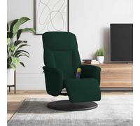 mtlskopl Poltrona relax verde scuro, 71 x 91 x 105,5 cm, in velluto, massaggio a 6 punti, funzione sdraiata, girevole a 360°, soggiorno/camera da letto