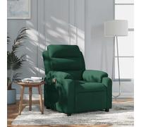 mtlskopl Poltrona relax verde scuro velluto con funzione di riposo manuale 135°, 75 x 92,5 x 100 cm, telaio in metallo e legno, pratica tasca laterale, comoda poltrona da lettura per soggiorno, camera