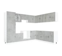 mtlskopl Porto - Set di mobili da cucina, 14 pezzi, in legno, 80 x 46 x 81,5 cm, robusto armadio con pensile e soluzione angolare per cucina moderna