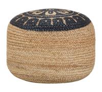 mtlskopl Pouf blu, 45 x 30 cm, realizzato a mano, in iuta, cuscino da | Comodo poggiapiedi con imbottitura in perle di EPS per soggiorno e camera da letto, crea un'atmosfera accogliente nella