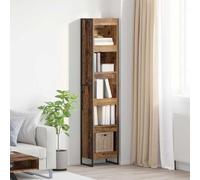 mtlskopl Rack a 5 livelli, 189,5 cm, in legno antico industriale, sottile, 40 x 30 cm
