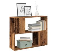 mtlskopl Reclaimed Wood Narrow Bookshelf 80 x 24 x 63 cm Rustic Room Divider Stand Alone Bookcase for Small Spaces Living Room Home Office Bedroom