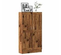 mtlskopl Rustic Tall Bookshelf 82,5 x 30,5 x 150 cm legno vecchio ingegnerizzato 4 animali Stand Angolo Shelf with Door for Living Room Bedroom Home Office