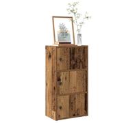 mtlskopl Rustic Wood Look - Custodia a libro, 40 x 24 x 77 cm, in legno ingegnerizzato, porta reversibile, con ancoraggio da parete incluso, Narrow freestanding Shelf for Living Room Bedroom Office