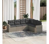 mtlskopl Sala da giardino grigio 277 x 277 cm, resistente alle intemperie, in rattan sintetico, con spazio di archiviazione e cuscino rimovibile, per esterni, per terrazze, balcone, giardino d'inverno