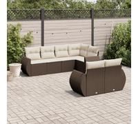 mtlskopl Salone da giardino in rattan sintetico, 7 pezzi, 62 x 62 x 69 cm, divano angolare Plus, divani centrali resistenti alle intemperie e salvaspazio, per terrazze, balconi e giardini d'inverno