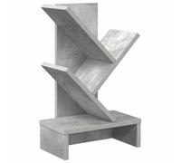mtlskopl Scaffale a 3 ripiani, 30 x 18 x 48 cm, in legno, piccolo scaffale per libri, organizer autoportante per ufficio e soggiorno, grigio cemento