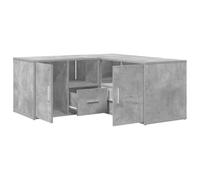 mtlskopl Scaffale angolare grigio cemento, 160 x 40 x 45 cm, mobile angolare flessibile a forma di L e mobile basso orizzontale in legno, versatile scaffale portaoggetti per soggiorno