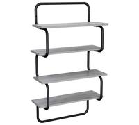 mtlskopl Scaffale da parete a 4 ripiani, grigio sonoma, 60 x 24,5 x 104 cm | Scaffale sospeso salvaspazio dal design industriale per camera da letto e corridoio, offre molto spazio su quattro livelli.