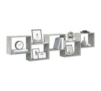 mtlskopl Scaffale da parete grigio cemento, 184 x 18 x 44 cm, in robusto materiale in legno, 5 scomparti fino a 60 kg, portata salva spazio, per Livingroom Bedroom & Office