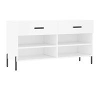 mtlskopl Scarpiera bianca con 4 scomparti e 2 cassetti, 102 x 35 x 55 cm, materiale in legno e ferro, robusta, moderna, per corridoio, soggiorno e camera da letto