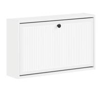 mtlskopl Scarpiera da parete Ede bianca 71 x 17 x 43 cm | Design sottile per corridoi e camere da letto stretti. Le ante a ribalta reversibili creano un pavimento ordinato.