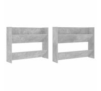mtlskopl Scarpiera da parete, grigio cemento, 80 x 18 x 60 cm, set di 2 materiali in legno, salvaspazio con 2 ripiani ribaltabili, design moderno, robusto e facile da pulire, per corridoio, camera da