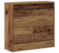 mtlskopl Scarpiera in legno vecchio, 60 x 21 x 57 cm, con ripiano e porta, in legno dal design moderno, robusta e ricca di spazio per corridoio, soggiorno, camera da letto