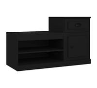 mtlskopl Scarpiera nera 100 x 42 x 60 cm in materiale di legno, design moderno con elementi alti e bassi, spazio per corridoio, soggiorno, camera da letto