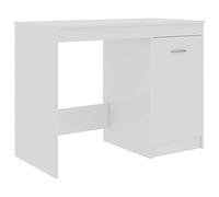 mtlskopl Scrivania bianca lucida, 100 x 50 x 76 cm, materiale in legno con spazio integrato, design moderno, robusto tavolo da ufficio per la casa, l'ufficio, lo studio e il soggiorno