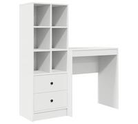 mtlskopl Scrivania con ripiano e cassetti, bianca, 2 pezzi | Set di mobili da ufficio salvaspazio per casa e studio, con ripiano flessibile e superficie facile da pulire.