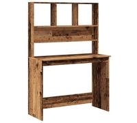mtlskopl Scrivania con scaffale, in legno antico, 102 x 45 x 148 cm, piccolo tavolo per computer, robusto, moderno, per la casa, l'ufficio, il gioco, lo studio
