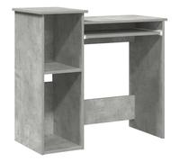 mtlskopl Scrivania grigio cemento, 84 x 40 x 78 cm, in legno con ripiani, design moderno e spazio di archiviazione, robusto tavolo per computer per casa, ufficio, soggiorno e camera da letto