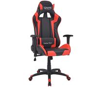 mtlskopl Sedia da gaming ergonomica da ufficio con cuscino lombare, sedia direzionale regolabile in ecopelle, per gamer e ufficio, sedia da scrivania inclinabile, portata fino a 110 kg, colore rosso e
