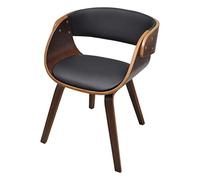 mtlskopl Sedia da pranzo nera, 53 x 52 x 70 cm, in compensato e ecopelle, design moderno, robusta e durevole, comoda sedia da cucina per soggiorno, sala da pranzo e ufficio