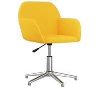 mtlskopl Sedia da ufficio girevole in tessuto giallo chiaro, regolabile in altezza, con ruote, moderna sedia girevole per casa e studio, comoda sedia direttore, portata fino a 110 kg