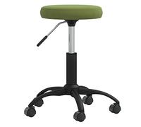 mtlskopl Sedia da ufficio girevole, verde chiaro, sedia da scrivania regolabile in velluto, per casa e soggiorno, piccola sedia cosmetica con ruote, altezza seduta 42-54 cm