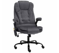 mtlskopl Sedia da ufficio per massaggi, grigio scuro, sedia da ufficio ergonomica con funzione di massaggio e riscaldamento, sedia manager regolabile in altezza in velluto con funzione sdraiata, per