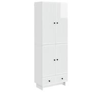 mtlskopl Set di 2 armadi bianchi lucidi, credenza moderna e armadio da parete in legno, armadio multiuso con ante e cassetto per soggiorno e corridoio, 66 x 34,5 x 95 cm