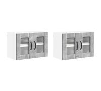 mtlskopl Set di 2 armadi da cucina in materiale di legno, cemento, grigio, 60 x 31 x 40 cm, design moderno, spazio di archiviazione e durata per cucina, sala da pranzo, soggiorno