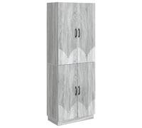 mtlskopl Set di 2 armadi grigio Sonoma in legno composito, 2 pezzi con armadio e mensola da parete, moderno set pensile con ante per soggiorno, corridoio e ufficio, versatile