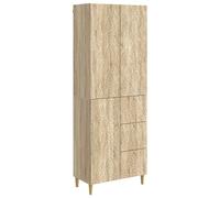 mtlskopl Set di 2 armadi multiuso in rovere Sonoma, versatile set di mobili con 3 ante, 3 cassetti e 3 ripiani, armadio moderno per soggiorno e ufficio, credenza miracolosa