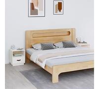 mtlskopl Set di 2 comodini bianchi in legno di pino massiccio, 40 x 34 x 45 cm, con cassetto e scomparto aperto, design moderno, robusta piastra superiore per camera da letto, letto