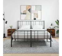 mtlskopl Set di 2 comodini per affumicatura, 40 x 35 x 47,5 cm, design moderno in legno, con cassetto e struttura in metallo, robusti tavolini per camera da letto, camera degli ospiti e letto a molle