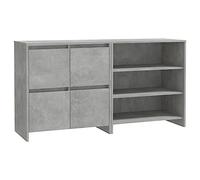 mtlskopl Set di 2 credenze in legno grigio cemento, 70 x 40,5 x 75 cm, moderno buffet da cucina con ripiani e porte, spazio per il soggiorno, il corridoio, la camera da letto