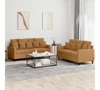 mtlskopl Set di 2 divani, 138 x 77 x 80 cm, in velluto marrone, a due posti, con cuscino, struttura in legno compensato, design moderno e comoda esperienza di seduta per soggiorno, camera da letto e