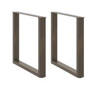 mtlskopl Set di 2 gambe per tavolo da pranzo a forma di U, robuste guide in acciaio verniciato a polvere, 90 x 72-73 cm, struttura da tavolo dal design industriale con piedini di livellamento per