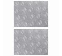 mtlskopl Set di 2 gradini in lamiera striata di alluminio, protezione per scale ad angolo retto, per interni ed esterni, antiscivolo, in alluminio, argento, 40 x 30 cm