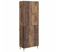mtlskopl Set di 2 mobili in legno anticato, armadio versatile con 3 ripiani, 3 ante e 3 cassetti, pratico comò per soggiorno, ufficio e giardino d'inverno