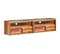mtlskopl Set di 2 mobili per TV, 88 x 30 x 40 cm, in legno massiccio anticato, rustico, con 2 cassetti e ripiano, stile vintage, realizzato a mano, per soggiorno e area di intrattenimento