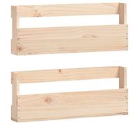 mtlskopl Set di 2 scarpiere da parete, 59 x 9 x 23 cm, in legno massello, design moderno, salvaspazio, per corridoio, camera da letto, guardaroba