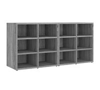 mtlskopl Set di 2 scarpiere grigio Sonoma, scarpiera in legno con 12 scomparti, scarpiera da terra e da appendere alla parete, scarpiera per corridoio e ingresso, 52,5 x 30 x 50 cm