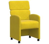 mtlskopl Set di 2 sedie da pranzo in velluto giallo con ruote, design ergonomico, 58 x 65 x 98 cm, comode sedie da cucina, mobili moderni, per sala da pranzo, cucina, ufficio