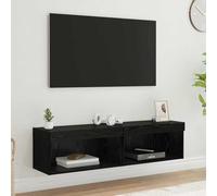 mtlskopl Set di 2 tavole basse per TV a LED, in rovere nero, 60 x 30 x 30 cm, montaggio a parete, per Living Room Bedroom, appartamento urbano
