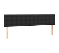 mtlskopl Set di 2 testiere per letto, nero, 180 cm, in ecopelle, regolabile in altezza, imbottita, schienale con borchie, design moderno per camera da letto