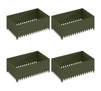 mtlskopl Set di 25 recinzioni da giardino a doppia asta, 6 pali, in ferro, verde, 8,5 x 2 m