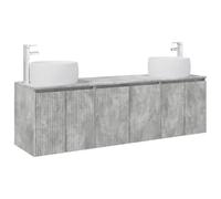 mtlskopl Set di 3 armadietti da bagno, montaggio a parete, grigio cemento | Il supporto compatto da parete crea un pavimento libero nel bagno, con disposizione flessibile e pratica porta a 90 gradi.