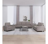 mtlskopl Set di 3 divani in tessuto tortora per la casa, design moderno, robusto telaio in compensato in metallo, seduta comoda, 94 x 77 x 80 cm, set completo per Living Room, camera dei ragazzi